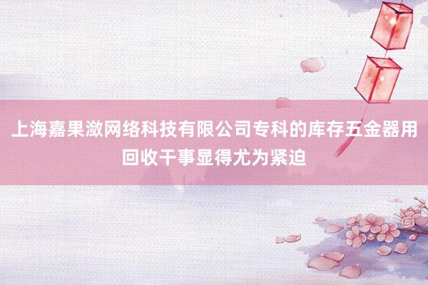 上海嘉果潋网络科技有限公司专科的库存五金器用回收干事显得尤为紧迫